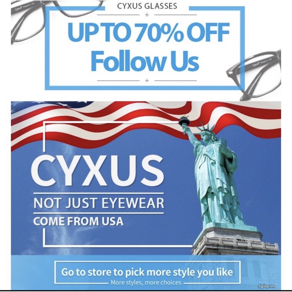 Kính Cyxus USA Unisex , Kid lọc ánh sáng Xanh điện thoại laptop , tia UV 400 bảo vệ mắt chính hãng MỸ US