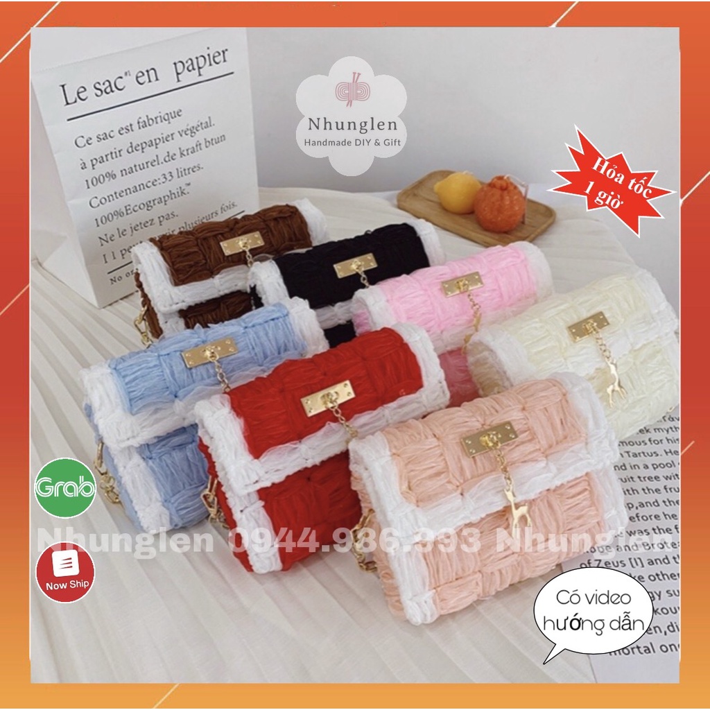 Túi Handmade Tự Đan Ruy Băng Phối Màu - Nguyên Liệu Đan Túi [Có video hướng dẫn]