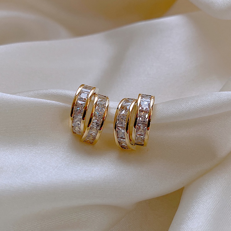 Bông Tai Mạ Bạc 925 Đính Đá Zircon Thời Trang Cho Nữ