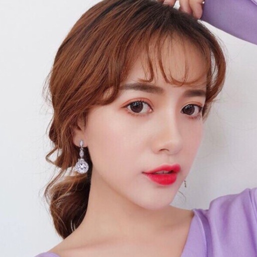 Bông Tai Nữ Bạc Ý 925 phong cách Hàn Quốc.