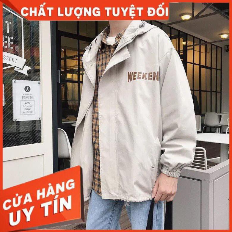 ÁO KHOÁC DÙ IN WEEKEND, ÁO KHOÁC UNISEX NAM NỮ - Form chuẩn Unisex Nam Nữ Couple