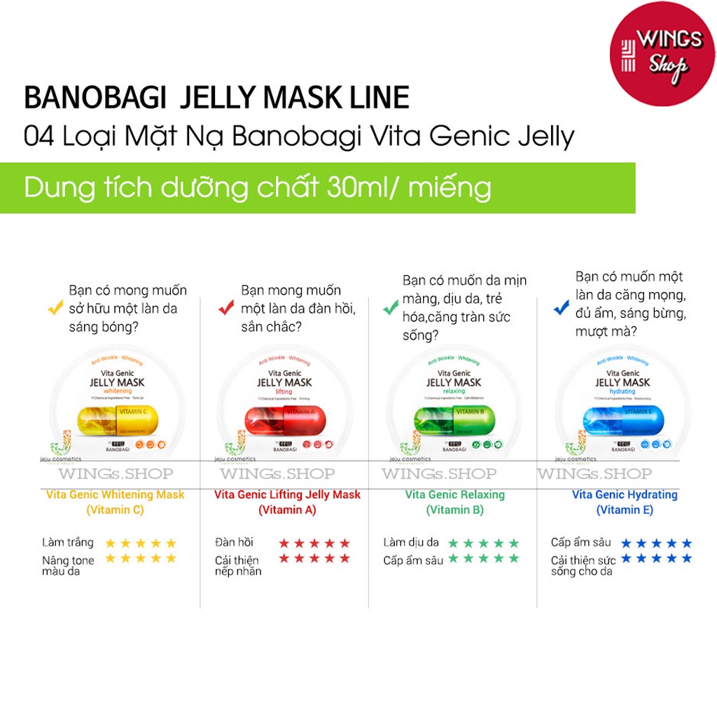 Mặt Nạ Dưỡng Da Banobagi Vita Genic Jelly Mask 30ml | Hàng Chính Hãng