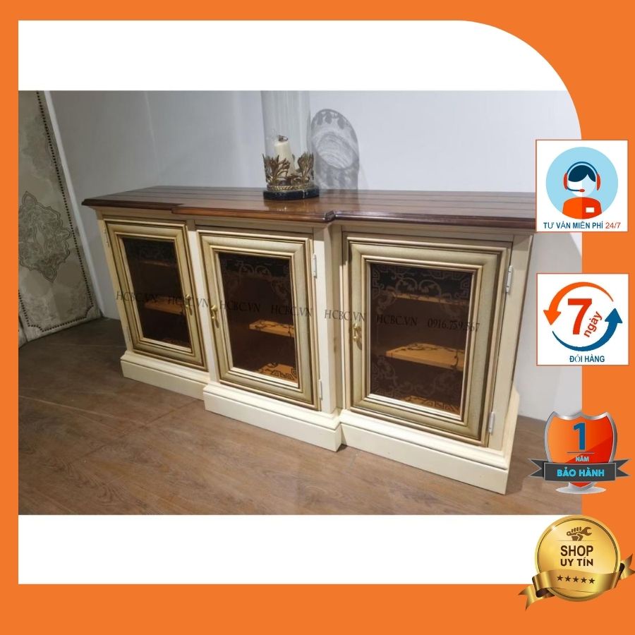 Tủ Đựng Giầy 3 Ngăn Điểm Viền Nâu TU-001-VANGNAU Mang Phong Cách Tân Cổ Điển Chỉ Có Tại AMORES