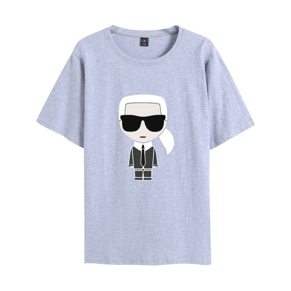 Áo Thun Ngắn Tay In Hình Mèo Karl Lagerfeld Carl.lagerfield Dễ Phối Đồ Nhiều Size S-5XL
