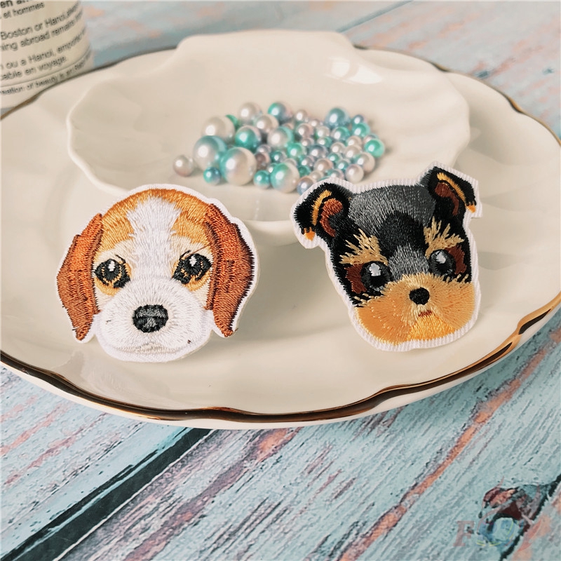 ☸ Sticker Ủi Thêu Hình Chú Chó Dễ Thương Series 02 ☸ 1 Miếng Dán Ủi Quần Áo Hình Chó Husky Corgi Pomeranian Cocker Spaniel Schnauzer Beagle Shih Tzu