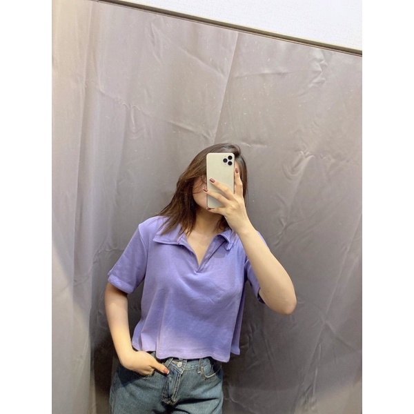 ÁO CROP CỔ POLO - CR028