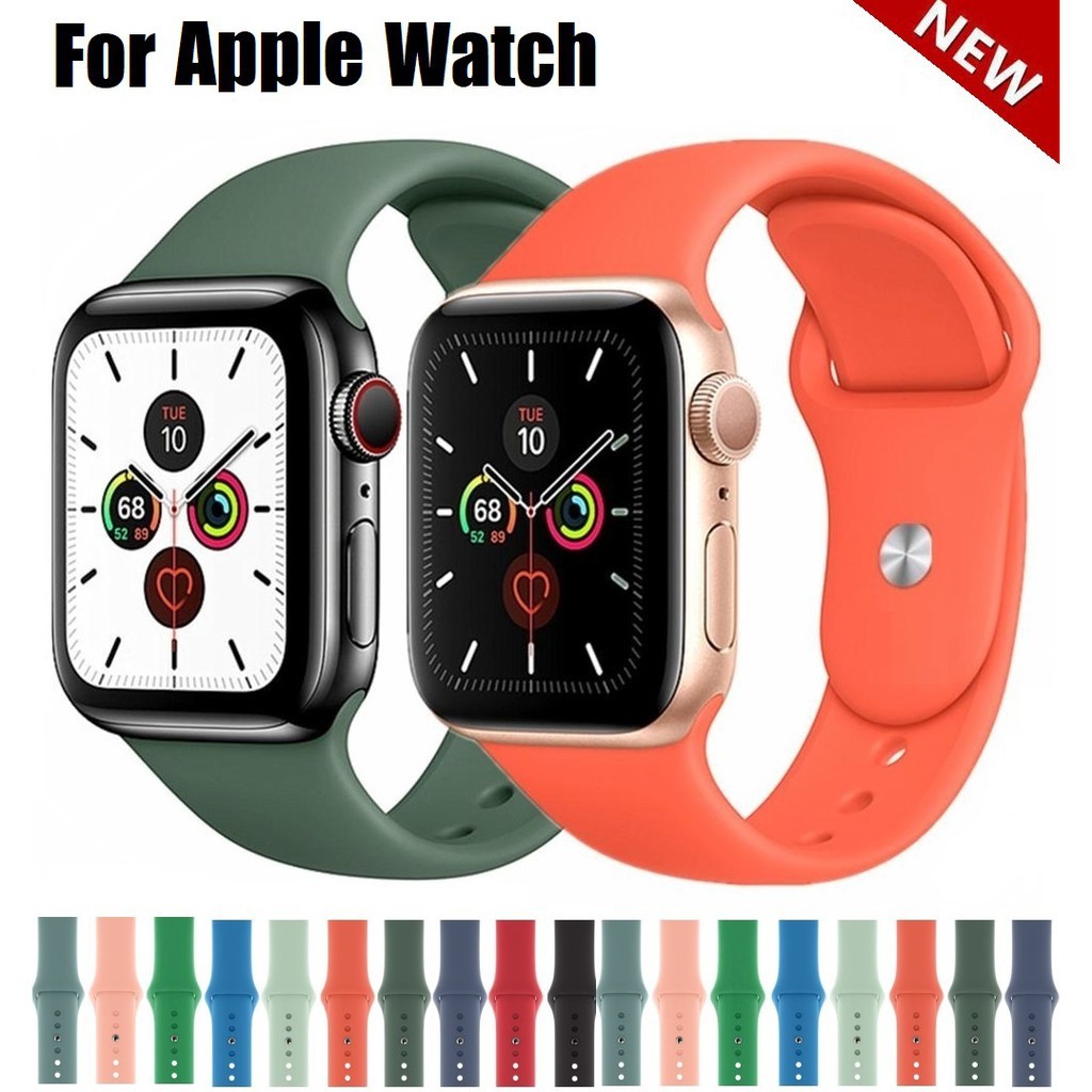 Dây đeo silicon thay thế cho đồng hồ Apple Watch series 1/2/3/4/5/6/7/SE size 38mm-40mm-42mm-44mm nhiều màu tuỳ chọn