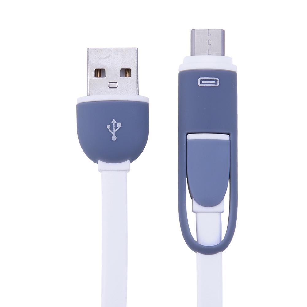 [mkchung] 2 in 1 Micro USB+Type-C Sync Data and Charging Cable for Android