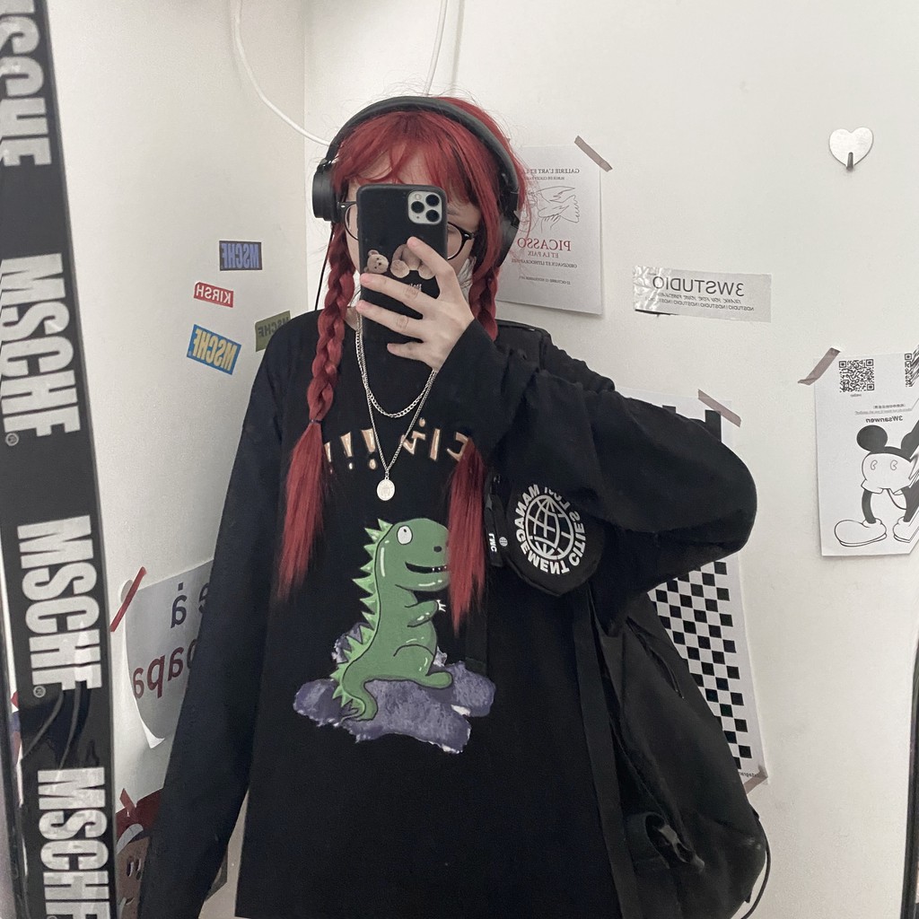 Áo thun tay dài form rộng Yinxx, áo sweater Unisex SW513