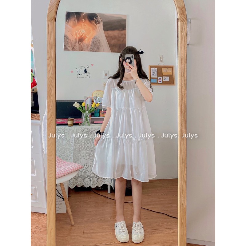 [Mã SKAMA06 giảm 8% tối đa 50K đơn 250K] Váy babydoll VOAN TƠ xếp tầng (ảnh thật shop chụp kèm video) | BigBuy360 - bigbuy360.vn