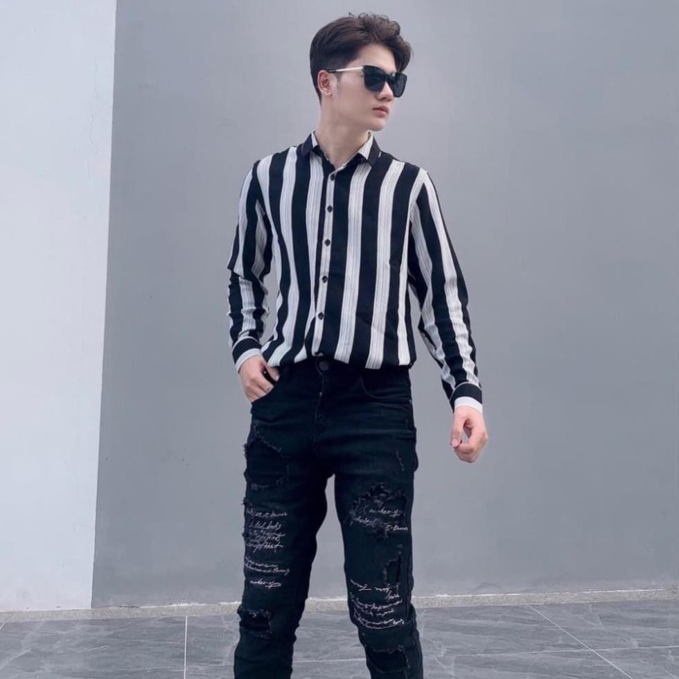 Áo sơ mi nam dài tay thời trang, sơ mi lụa đẹp công sở cao cấp họa tiết sang trọng Sm761 shop44 | BigBuy360 - bigbuy360.vn