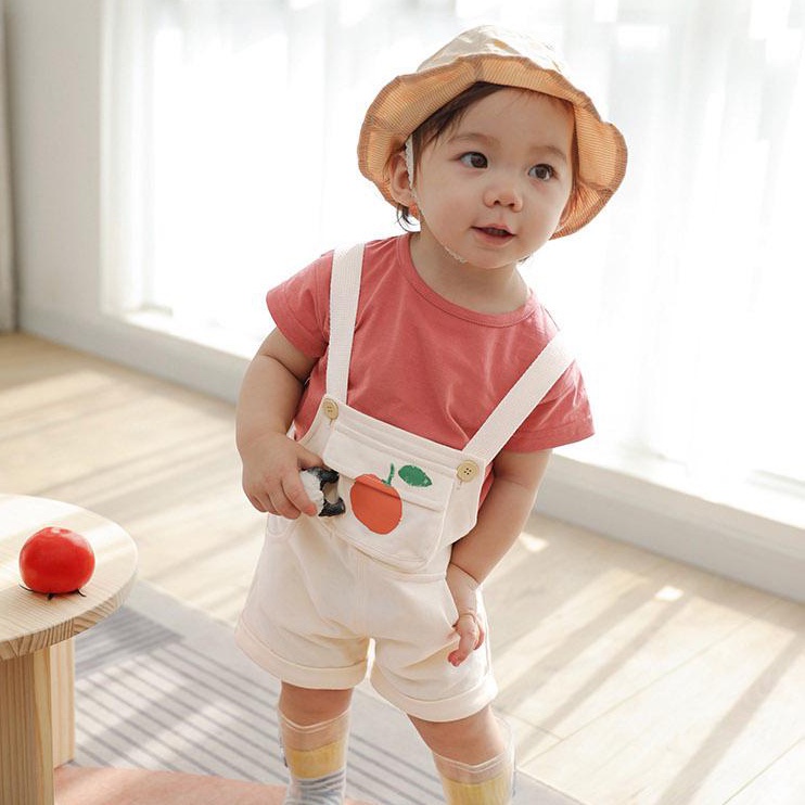 Set Áo Tay Ngắn + Quần Short Chất Liệu Cotton Cao Cấp Thời Trang Mùa Hè Theo Phong Cách Hàn Quốc Cho Bé Từ 0-5 Tuổi