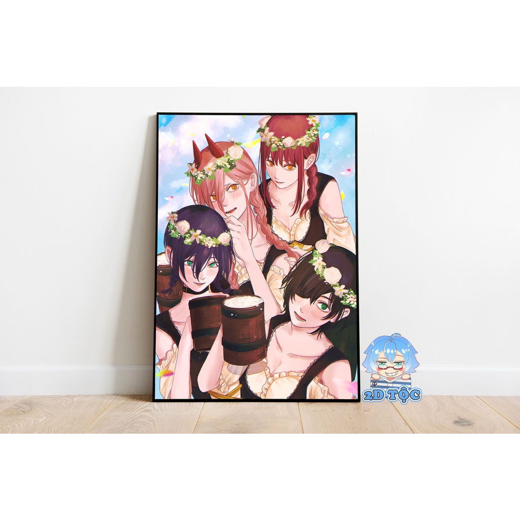 Tranh poster A3 Makima (10) Anime Manga Chainsaw Man chất liệu giấy cao cấp - 2d tộc shop