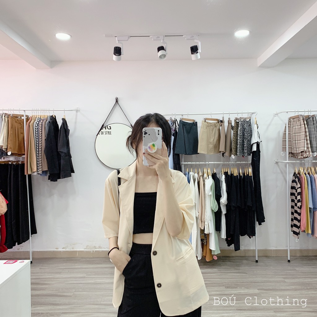 Áo blazer tay ngắn thanh lịch chất đẹp dành cho nữ (Ảnh thật) | BigBuy360 - bigbuy360.vn