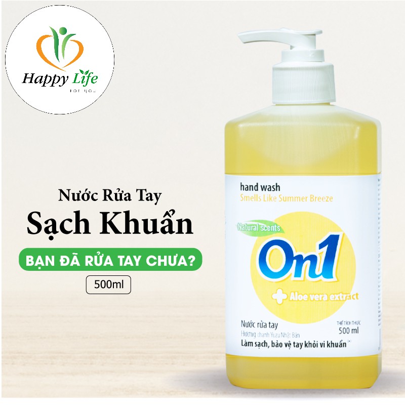 Nước rửa tay tạo bọt, xà phòng rửa tay, gel rửa tay On1 500ml, làm sạch diệt khuẩn - Happy Life 4U