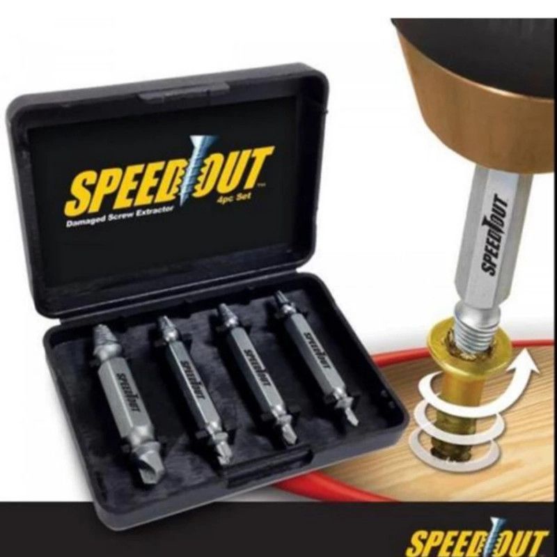 BỘ 4 MŨI KHOAN ỐC VÍT ĐA NĂNG SPEED OUT CHUYÊN MỞ VÍT GÃY ,TUÔNG ĐẦU,RỈ SÉT