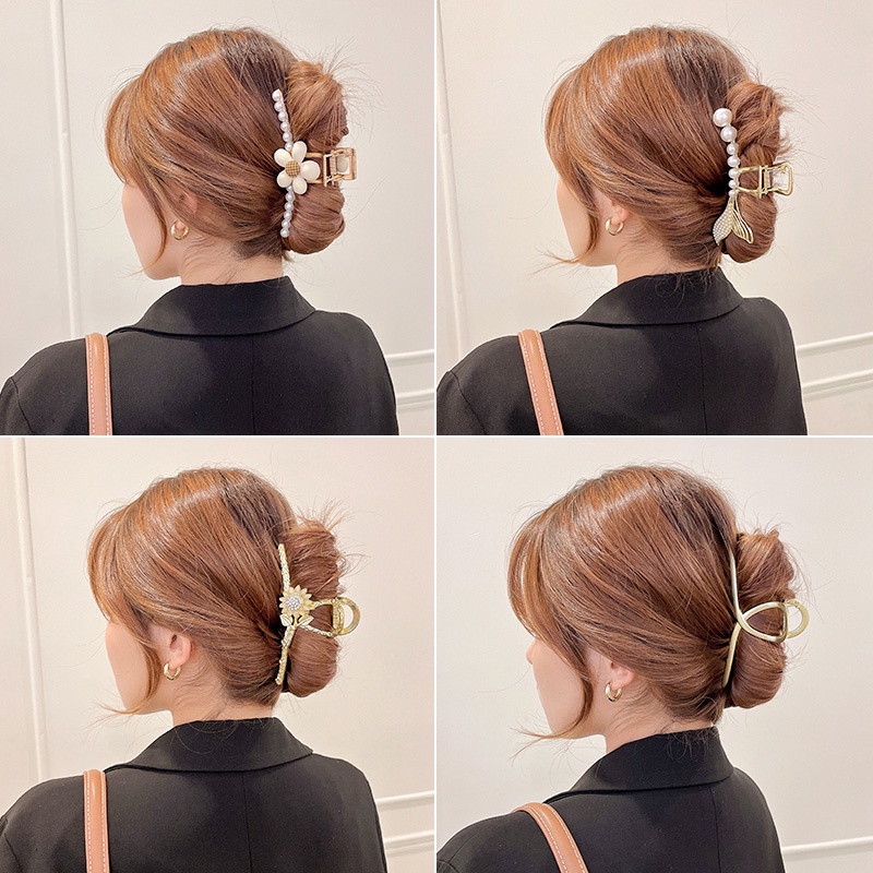 Kẹp tóc càng cua đính đá, phong cách Hàn Quốc thanh lịch, sang chảnh