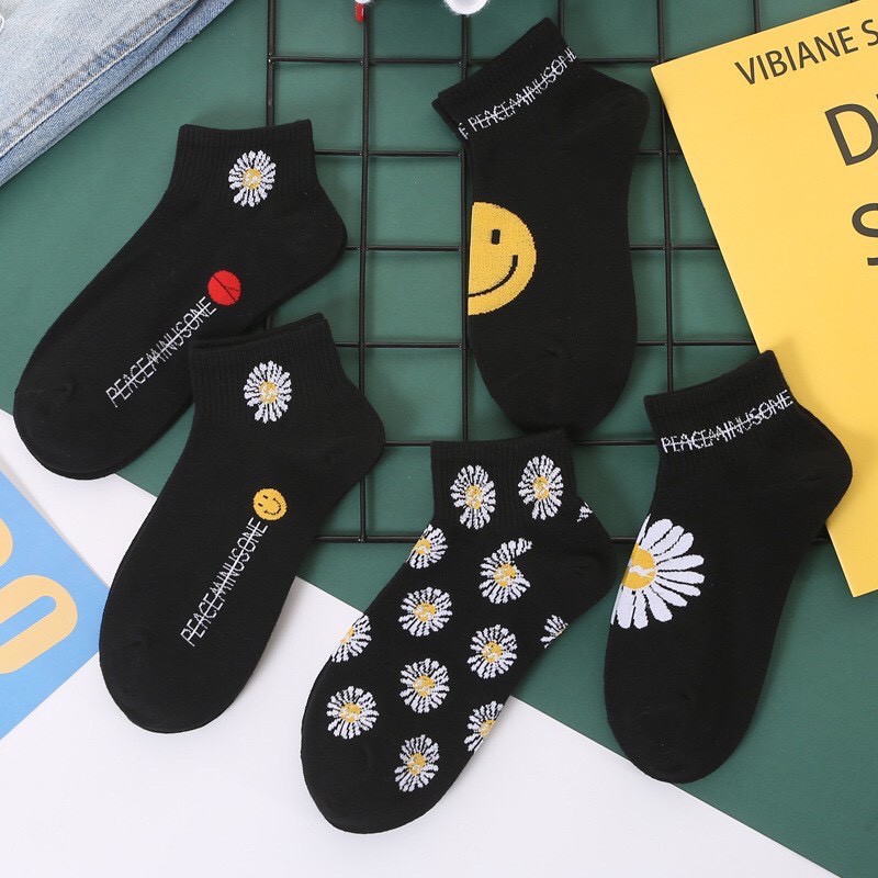 Combo 10 Tất Vớ Unisex Hoa Cúc Daisy Peaceminusone VIP - CAVANI SNEAKES DS12