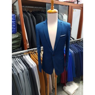 Áo Vest Nam Hàn Quốc Cao Cấp Màu Xanh Body Chất Vải Dày Mịn