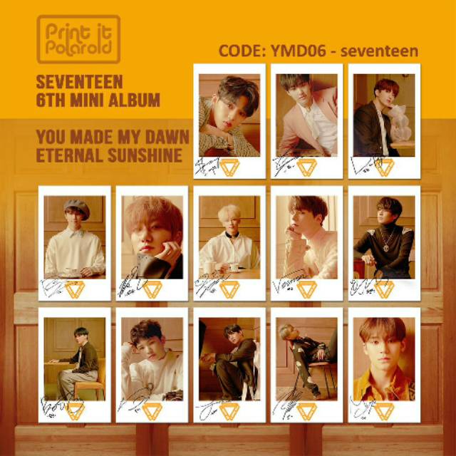 Thẻ Hình Nhóm Nhạc Seventeen Contents 13 + Ttd You Made My Dawn