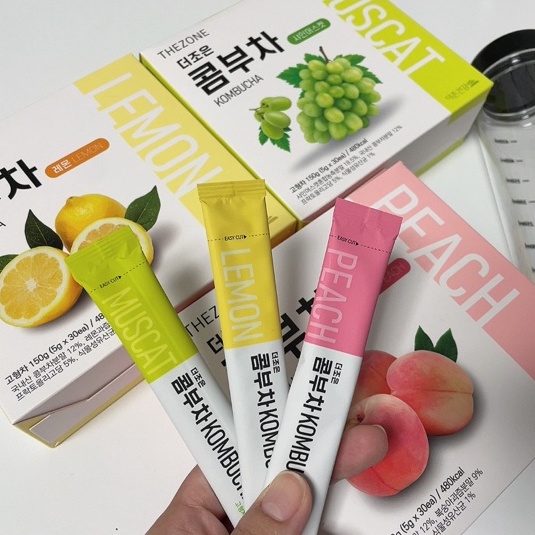 THEZONE Kombucha 150g vị đào, chanh, nho Hàn Quốc