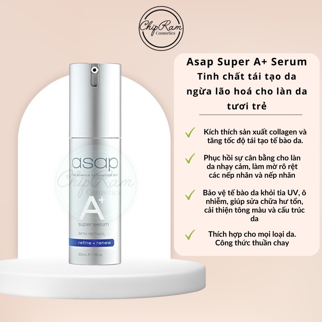 TINH CHẤT CHỐNG LÃO HÓA RETINON ASAP A+ SUPER SERUM WITH RETINOL 30ML