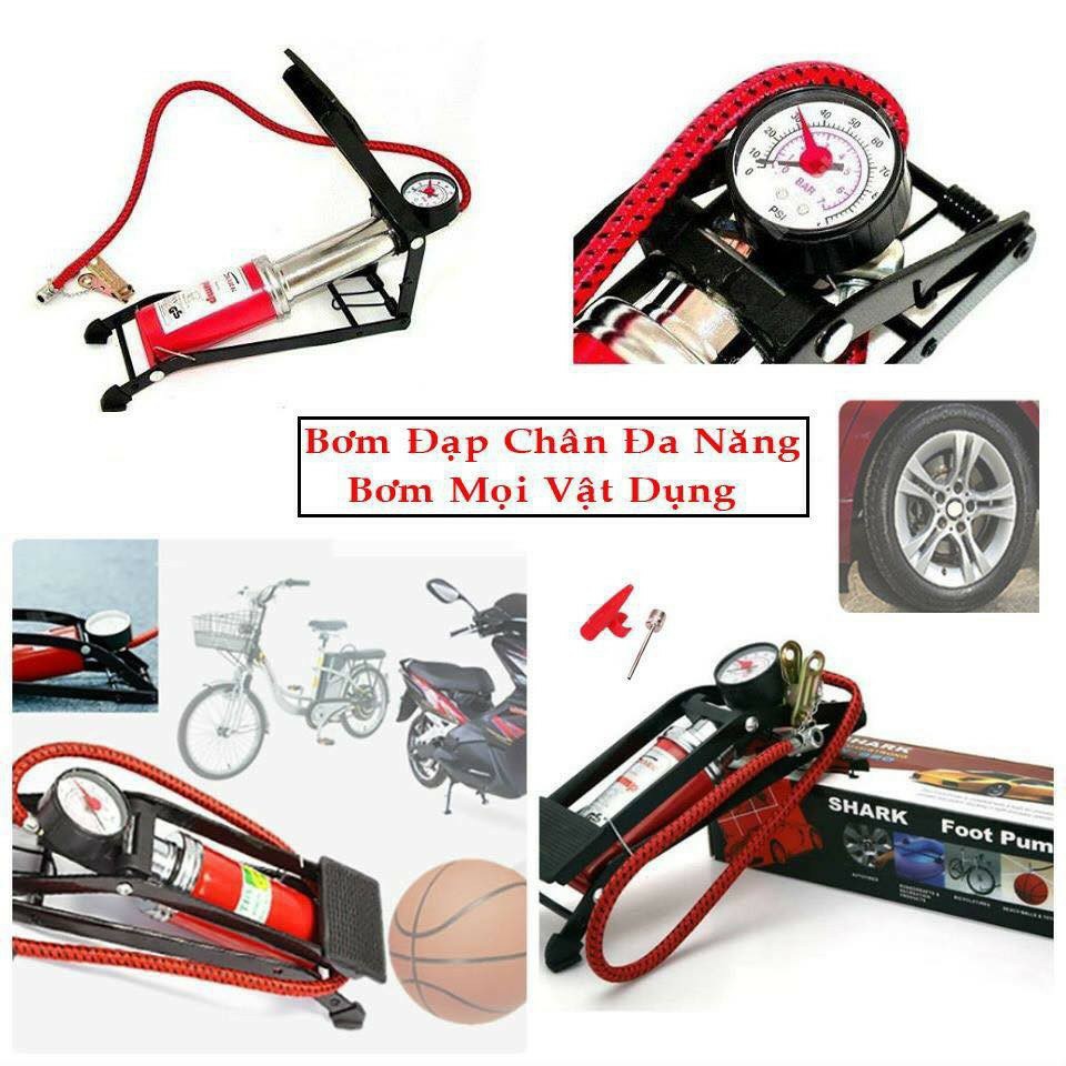 Bơm Đạp Chân Oto - Xe Máy Đạp Chân Dễ Dàng Sử Dụng - Bơm Đạp Chân