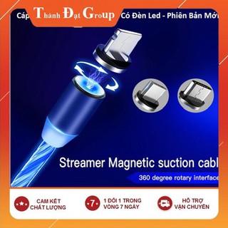 Cáp sạc nam châm 3 đầu phát sáng theo dòng điện, sạc nhanh, tự ngắt khi sạc đầy