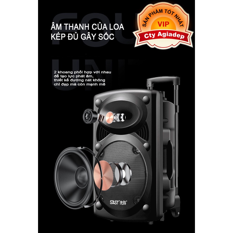 Loa kéo + 2 micro không dây Bluetooth SAFS siêu xịn