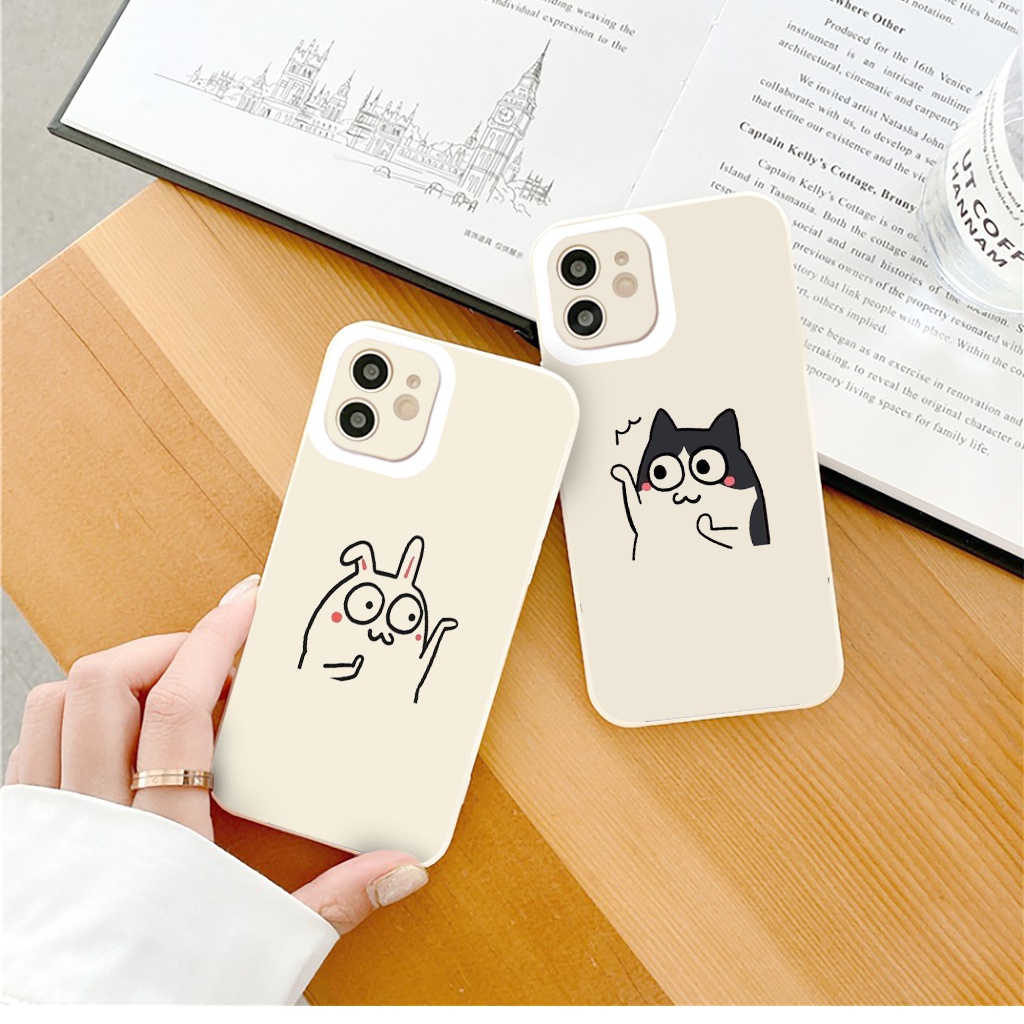 Ốp lưng iphone thỏ trắng sói xám dễ thương đẹp viền vuông chống sốc ốp iphone13/11/pro/promax/6/7/8/x/xr/xs/xsmax