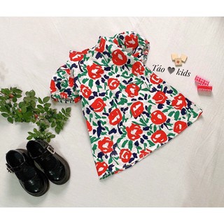 Váy hoa tay bồng bé gái