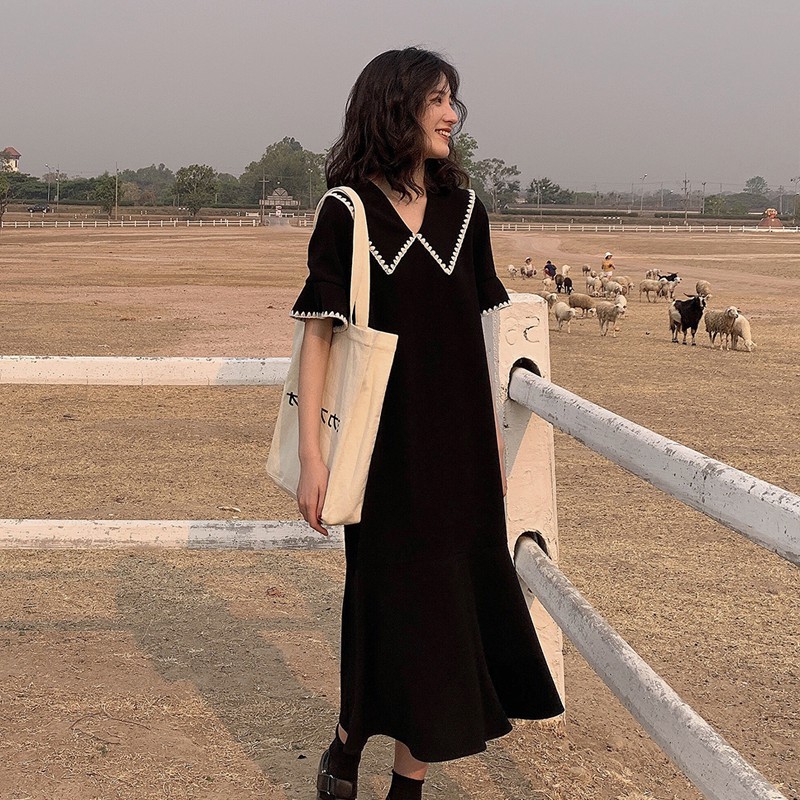 Xiaozhainv Đầm Maxi Hàn Quốc Dáng Rộng Size M-4Xl | BigBuy360 - bigbuy360.vn