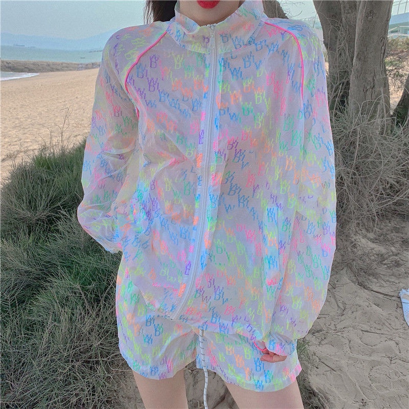 Bộ Áo Khoác Chống Nắng Phối Quần Short Ống Rộng Lưng Thun Thời Trang Mùa Hè 2022 Mới