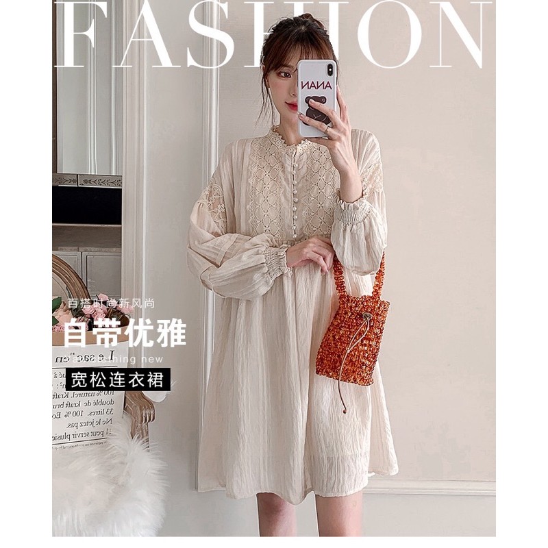Váy đầm bầu thu đông kiểu xinh dự tiệc hàng quảng châu