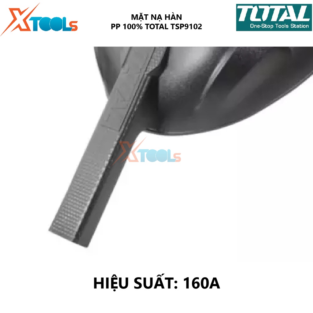 Mặt nạ hàn TOTAL TSP9102 Kính hàn tự động 108 * 50 * 3mm, Chất liệu nhựa PP, 1 kính bảo vệ chống chói, chống tia cực tím