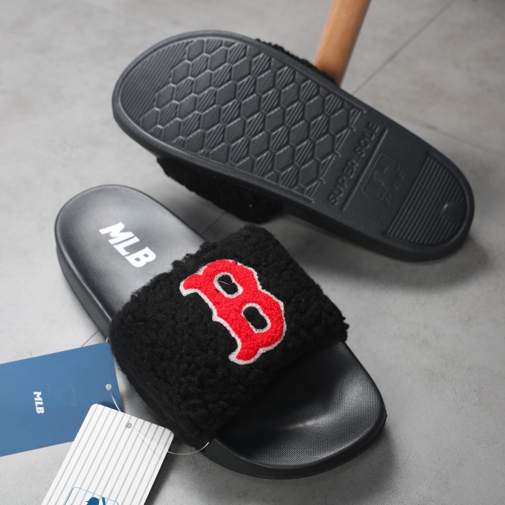 Dép M.L.B quai ngang cao cấp lông cừu hot trend 2022 Full box, tem tag , tem size