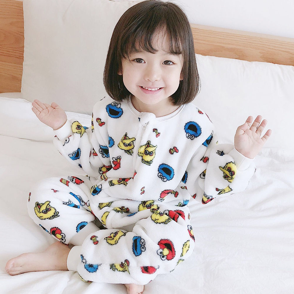 Bộ đồ ngủ pajamas bằng vải flannel thời trang cho trẻ sơ sinh