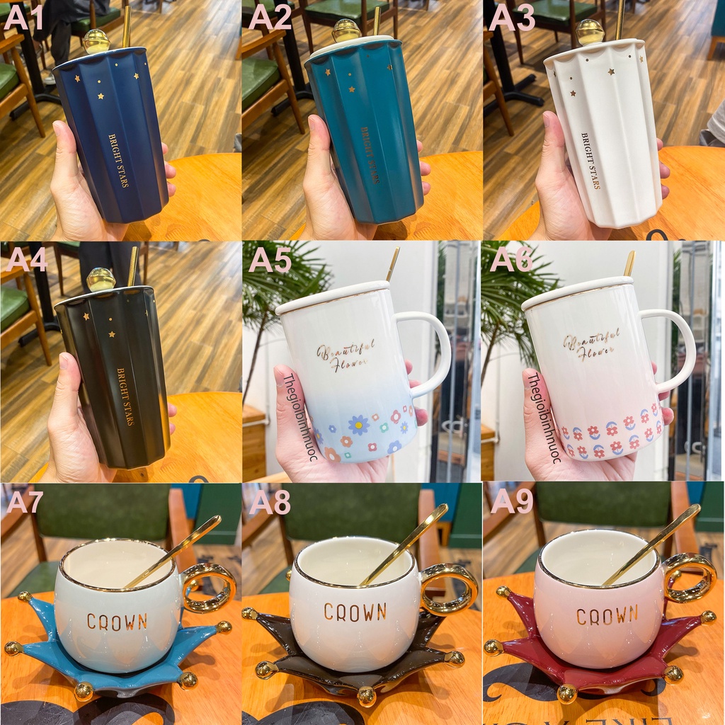 Cốc Ly Sứ Dễ Thương Có Nắp Văn Phòng Nhóm 2