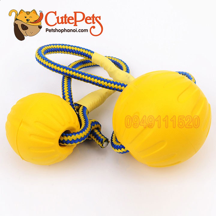 Bóng tập gặm cao su gắn dây dành cho chó - Cutepets