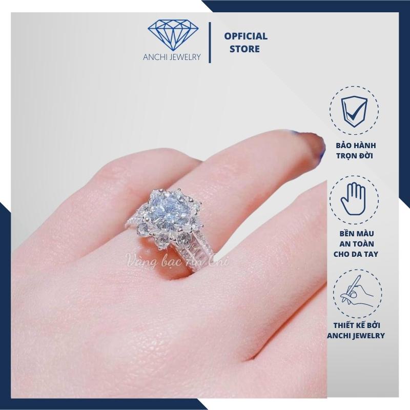 Nhẫn hoa sen ổ đá cao, chuẩn bạc ta bao sáng đẹp - Anchi jewelry. ( inbox shop mẫu đã chọn)