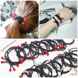 Dây cột tóc co giãn đính hạt phong cách Hàn Quốc