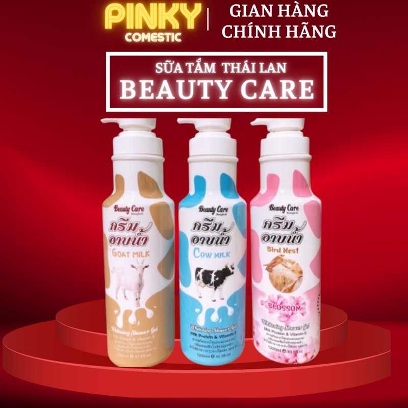 Sữa tắm bò sữa Thái Lan chính hãng BEAUTY CARE 1200ML 3 hương siêu thơm Phụ Liệu Tóc Pinky