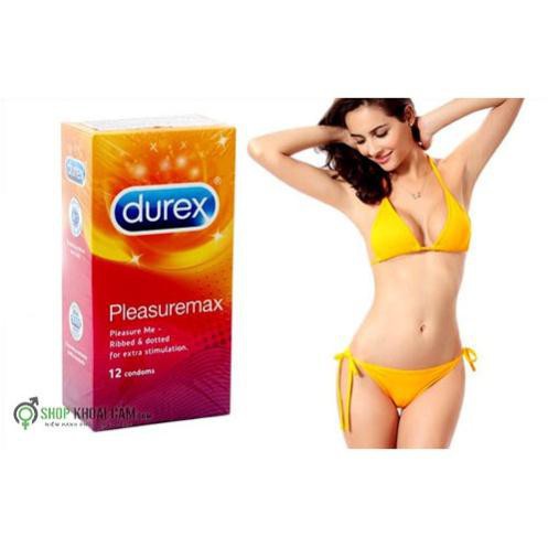 BCS [MỎNG HƠN – NHIỀU GAI HƠN] Bao cao su Durex Pleasuremax có Gai và mỏng hơn - Số lượng 12 cái/ 1 hộp bcs Giá Rẻ