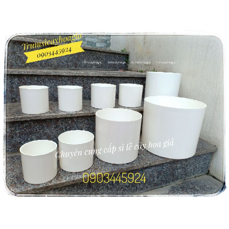 Chậu trụ nhựa trồng cây thật,cây giả hàng loại 1 cứng cáp.Size 12-14-20-28cm