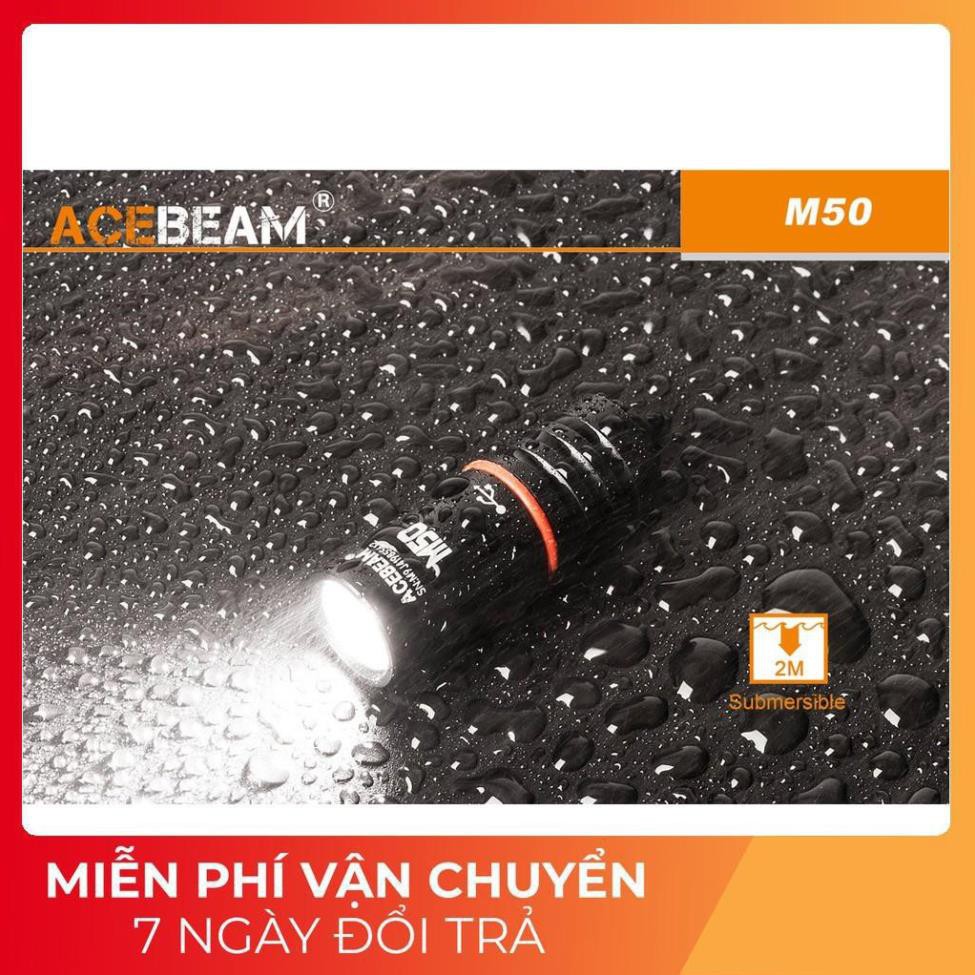 [BH 1 NĂM] ACEBEAM M50 - Đèn pin móc khóa mini cổng sạc USB