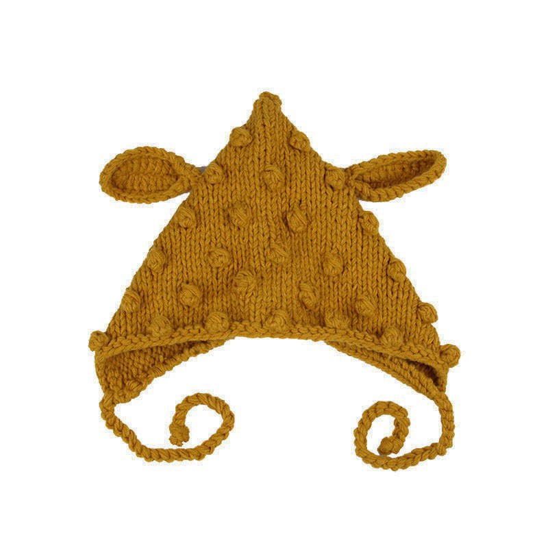 Mũ trùm đầu dệt kim thiết kế đáng yêu cho bé