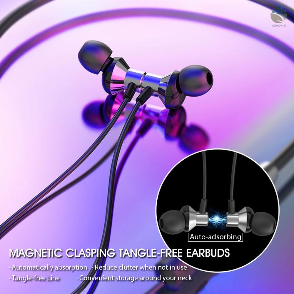 M Lenovo HE05 BT Earphones BT5.0 Sports Sweatproof Headset Neckband Wireless Running Headphone Noise Cancelling Magnetic Earbuds With Mic Compatible with iPhone Huawei Samsung