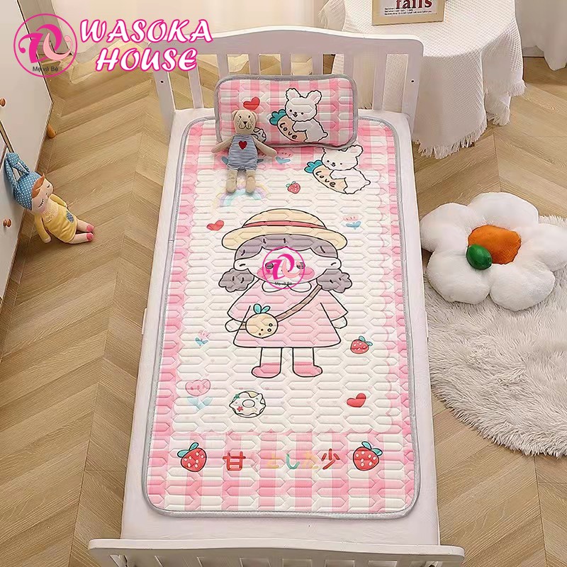 Chiếu điều hòa trẻ em cao su non 5D, kích cỡ 60x120cm, chiếu mềm giúp bé nằm mát lưng, ngủ ngon và sâu hơn