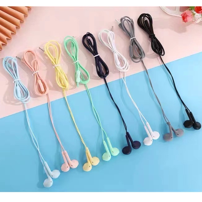 Còn Hàng Macarone Màu Có Dây Điện Thoại Di Động Tai Nghe Tai Nghe Nhét Tai U19 Hoạt Hình Học Sinh Tai Nghe Nhạc Qua Tai 1.2M Tai Nghe Chụp Tai có Mic Cá Tuyết