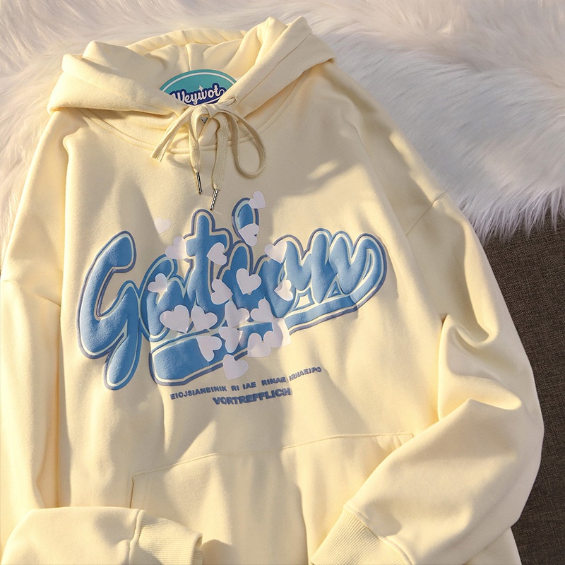 NRVP Áo khoác hoodie tay dài oversize phong cách Hàn Quốc mới 2022